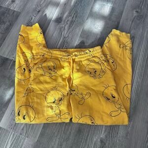 divided h&m yellow tweety bird looney tunes sweatpants